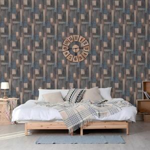 DUTCH WALLCOVERINGS Wallpaper Wood Blue and Brown