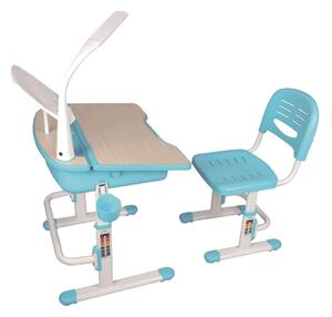 Vipack Adjustable Kids Desk Comfortline 301 with Chair Light Blue and White