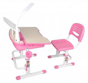 Vipack Adjustable Kids Desk Comfortline 301 with Chair Pink and White