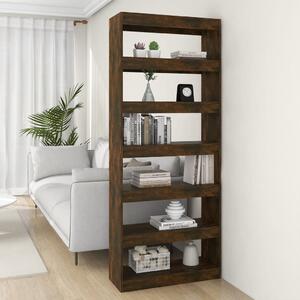 Book Cabinet/Room Divider Smoked Oak 80x30x198 cm Chipboard