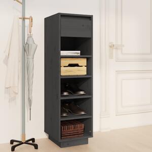 Shoe Cabinet Grey 34x30x105 cm Solid Wood Pine