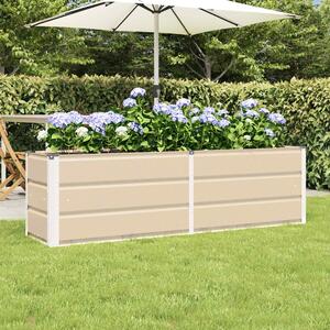 Modenza 160 x 45cm Garden Steel Planter In Ivory