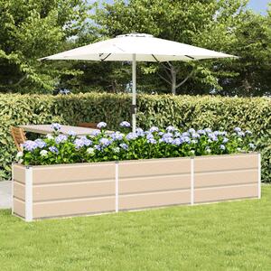 Modenza 240 x 45cm Garden Steel Planter In Ivory