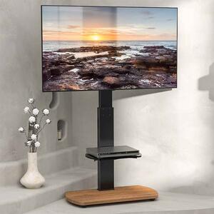 Angleton Wooden Pedestal TV Stand - Black And Oak