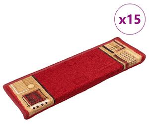 Stair Mats Self-adhesive 15 pcs 65x21x4 cm Red