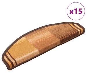 Self-adhesive Stair Mats 15 pcs Brown 65x21x4 cm