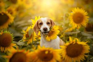 Photography Beagle in sunflower field, Iwona Wojtowicz / 500px