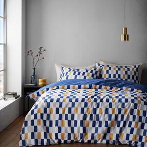 Content By Conran Oblong Checkerboard Bedding Set Blue