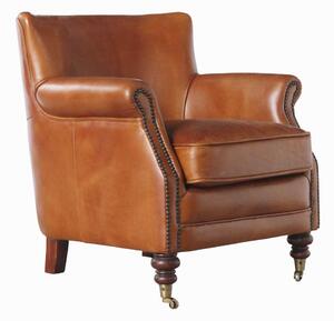 Jesper Handmade Vintage Tan Real Leather Armchair