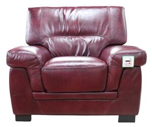 Perugia Original Armchair Italian Burgandy Real Leather In Stock