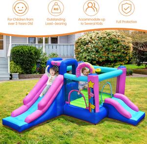 Costway Inflatable Bounce House with Slides and Mesh Protection