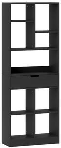 HOMCOM Tall Bookshelf with Drawer, Freestanding Bookcase for Bedroom, Living Room, Home Office, Black