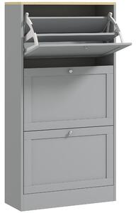 HOMCOM Modern Compact Three-Drawer Shoe Storage Cabinet - Grey