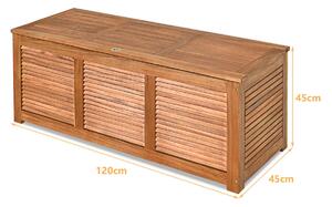 Costway 180L Acacia Wood Deck Box with Flexible Hinges and Handle