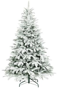 HOMCOM 6 ft Artificial Flocked Christmas Tree with 1182 Branches, Hinged Xmas Tree with Foldable Metal Stand, Easy Assembly for Home Office Decor
