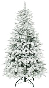 HOMCOM 5 ft Artificial Flocked Christmas Tree with 717 Branches, Hinged Xmas Tree with Foldable Metal Stand, Easy Assembly for Home Office Decor