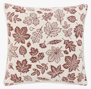 Autumnal Chenille Leaf Cushion in Cream