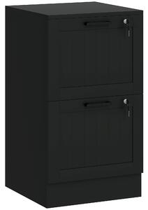 HOMCOM 2 Drawer Filing Cabinet with Lock, Office Storage Cabinet with Adjustable Hanging Bars for A4 Letter Size Files, Black