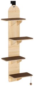 PawHut 4-Level Door Mounted Cat Tree with Washable Plush Mats, Toy Balls, Door Hanging Cat Shelf for Indoor Cats