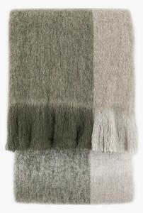 Nordic Woodland Check Mohair Throw in Green