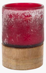 Merry Glass Candle Jar in Red