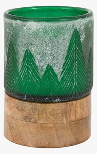 Merry Glass Candle Jar in Green