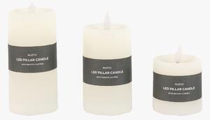 Homespun LED 1 Wick Candle in Ivory, Set of 3