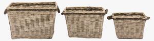 Briar Woven Log Basket in Natural, Set of 2