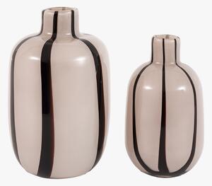 Arla Stripe Glass Vase in Monochrome, Set of 2