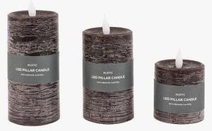 Homespun LED 1 Wick Candle in Mocha, Set of 3