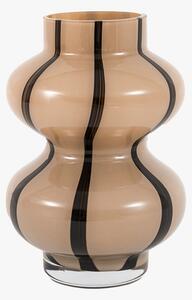 Arla Swirl Glass Vase in Camel and Black