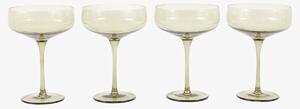 Lustre Coupe Glass in Smokey Green, Set of 4