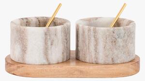 Pietra Spoon and Pinch Pot in Beige Marble