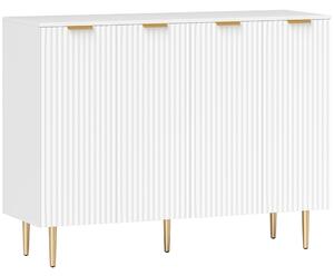 HOMCOM Sideboard Buffet Cabinet, Modern Kitchen Storage Cabinet with Adjustable Shelves, Kitchen Sideboard for Living Room Hallway, White