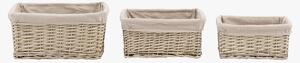 Nesta Square Lined Basket in Grey, Set of 2