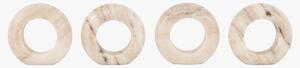 Pietra Napkin Rings in Beige Marble, Set of 4