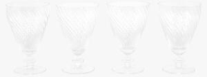 Ridged Wine Glass in Clear, Set of 4