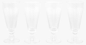 Ridged Flute Glass in Clear, Set of 4