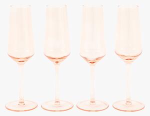 Lustre Flute Glass in Amber, Set of 4