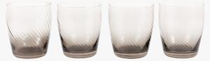 Ridged Tumbler Glass in Smoked Grey, Set of 4