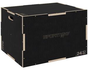 SPORTNOW 3-in-1 Wooden Plyo Box, Anti-Slip Plyometric Jump Platform, Step up Exercise Box w/ Handle Openings for Home Gym Training Aosom UK