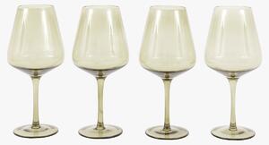 Lustre Wine Glass in Smokey Green, Set of 4