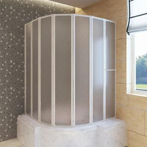 Shower Bath Screen Wall 140 x 168 cm 7 Panels Foldable with Towel Rack