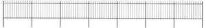 Garden Fence with Spear Top Steel 11.9x1.2 m Black