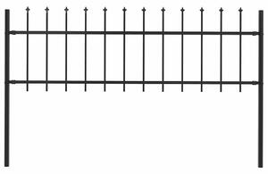 Garden Fence with Spear Top Steel 1.8 m Black