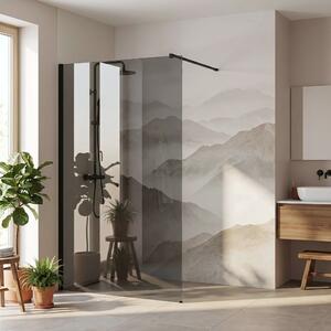 Shower screen Rea Flexi Grey / Black 90