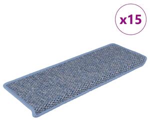 Stair Mats Self-adhesive Sisal-Look 15 pcs 65x21x4 cm Blue