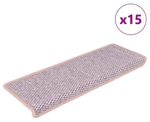 Stair Mats Self-adhesive Sisal-Look 15 pcs 65x21x4 cm Pink