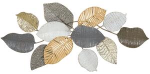 HOMCOM Metal Wall Art, Modern Hanging Wall Decor with Unique Leaf Design for Living Room Bedroom Entryway