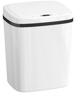 HOMCOM 15L Sensor Bin, Automatic Touchless Kitchen Bin, Easy Clean, Battery Operated for Home Office, Bedroom, Bathroom, White